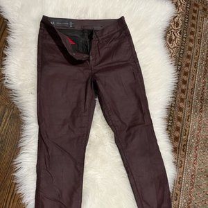 A|X Armani Exchange Skinny Waxed Moto Jeans in Wine
